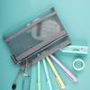 Pencil Case File Folder Double Mesh Pencil Bag School Stationery Supplies Cosmetic Storage Bag
