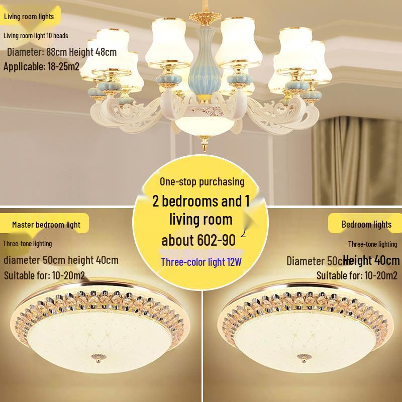 Modern European Ceramic Chandelier for Living Room, Restaurant, or Bedroom in Villa