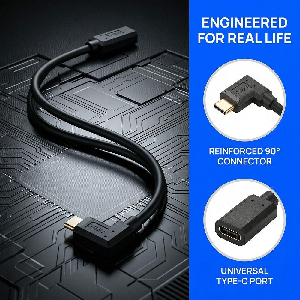 Durable Plug and Play USB3.1 Type C Cable 30cm Fast Transmission USB C Extension Cable Type C Extender Cord Charging