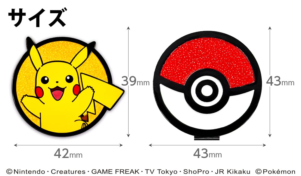 Golf BIG Size Clip Licensed Product Pokémon Marker, (Pikachu), Type, Magnetic,