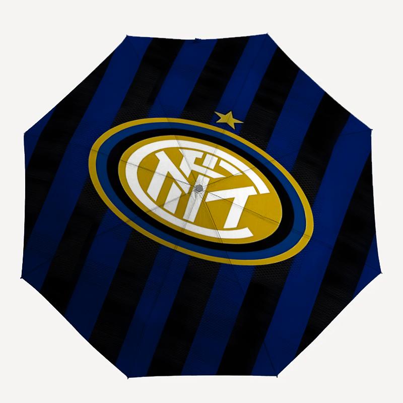1pc I-Internazionale Milano (8) Umbrella, Sun Protection, And UV Shielding. It Has Eight Sturdy Ribs for Outdoor Use And Perfect As a Holiday Gift