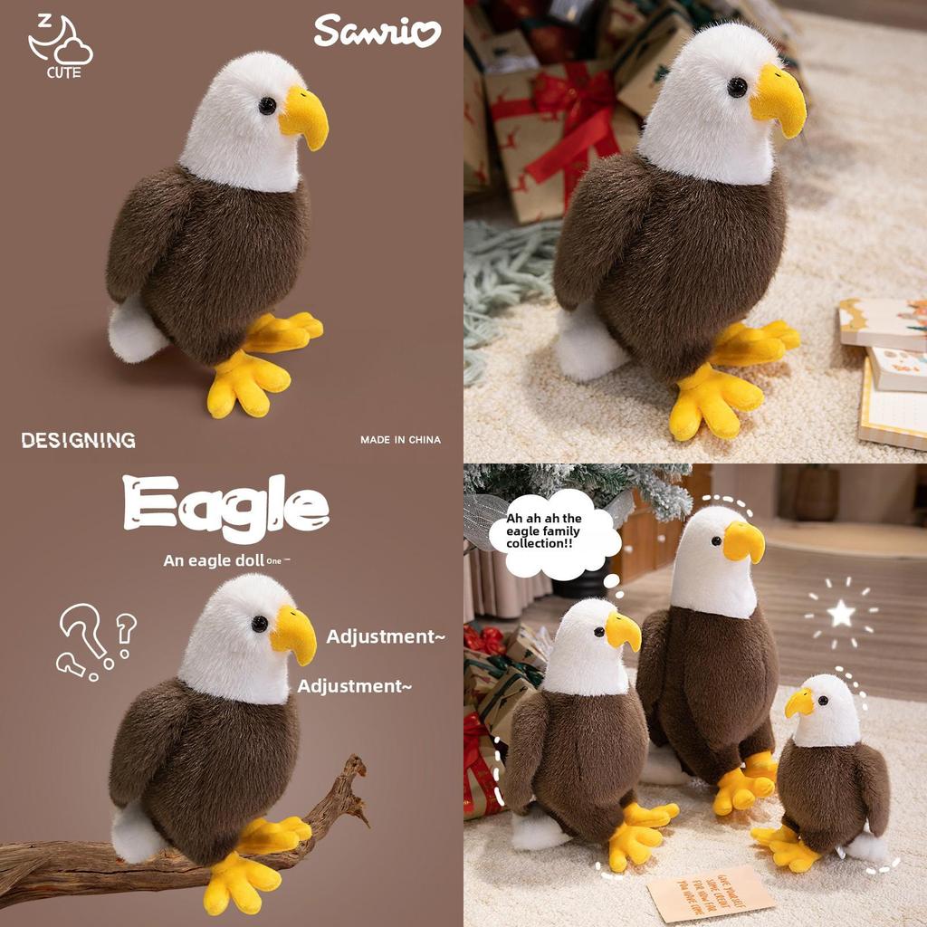 Animal Plush Toy Bald Eagle Figurine With Pp Cotton Filling For Collectors And Kids