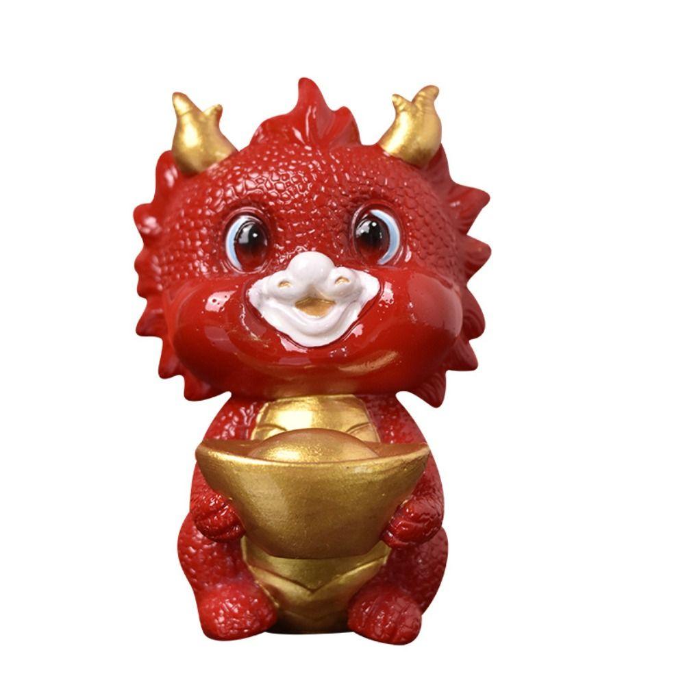 Resin Chinese Zodiac Dragon Statue Handcraft Miniature New Year Ornament National Tide Micro Landscape Mascot Decoration Hoom