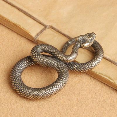 Vintage Kupfer Schlange Ornament Dekorationen Tee Haustier Antike Tier Boa Figuren Miniaturen Home Decor Zubehör Für Wohnzimmer