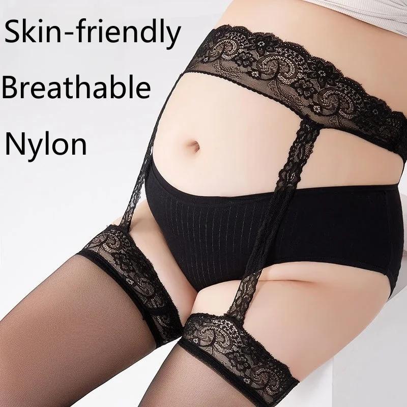 Plus Size Oversize Women Big Fishnets Suspender Lace Hollow Tights Garter Stockings High Waist Sheer Pantyhose Lingerie Xxxxxl