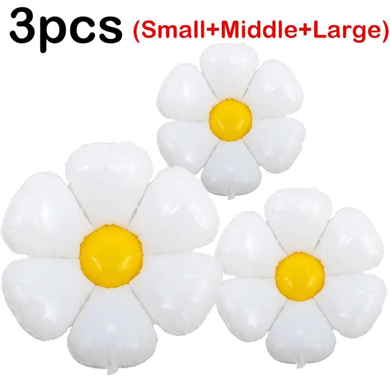 White Daisy Flower Balloons Multi Size Sunflower Foil Balloon Plumeria Helium Ball for Birthday Wedding Party Decor Baby Shower