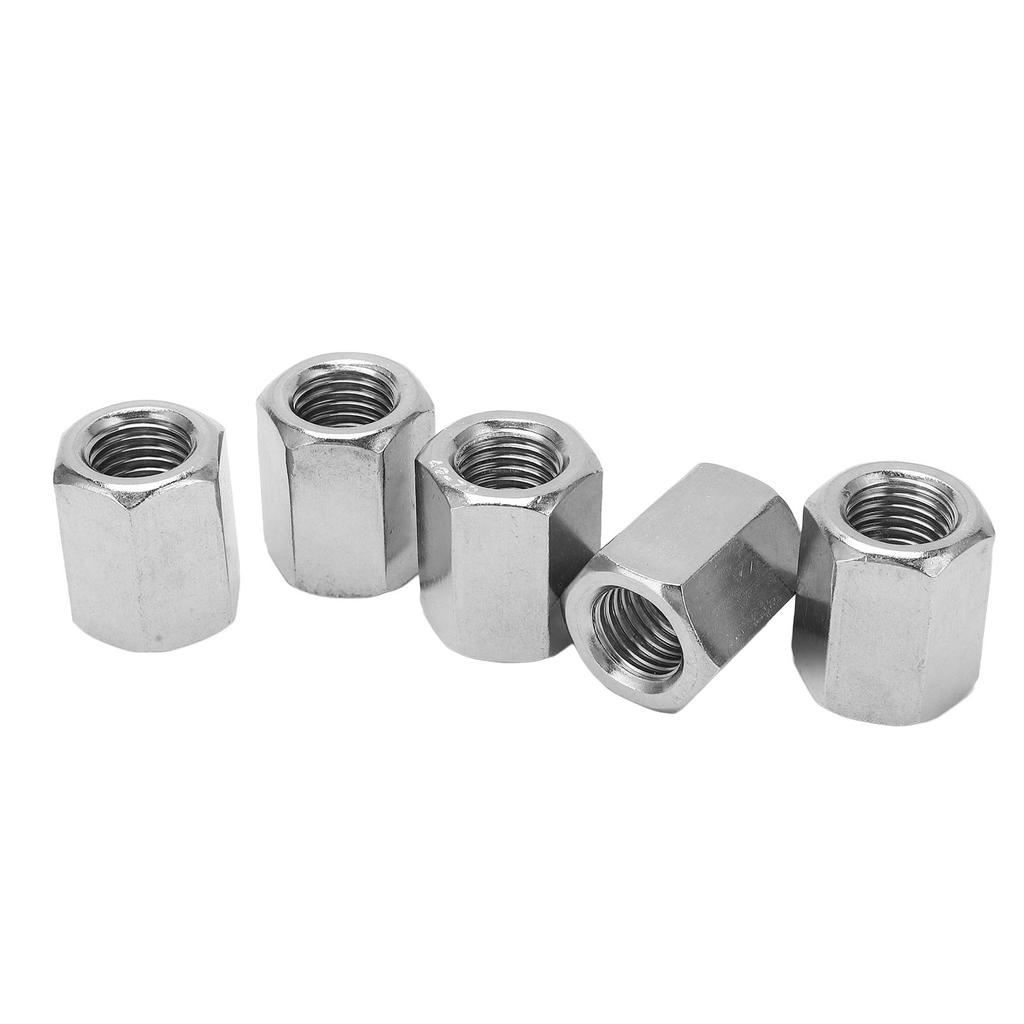 5 Stück Silber M16 Sechskant-Verbindungsmutter-Set Rostfrei Robust Edelstahl Verbindungsmutter-Set