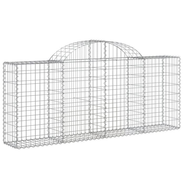 VidaXL Paniers à gabions arqués 10 pcs 200x30x80/100 cm Fer galvanisé, gabion, cage de gabion, panier de mur de gabion, mur 3146097