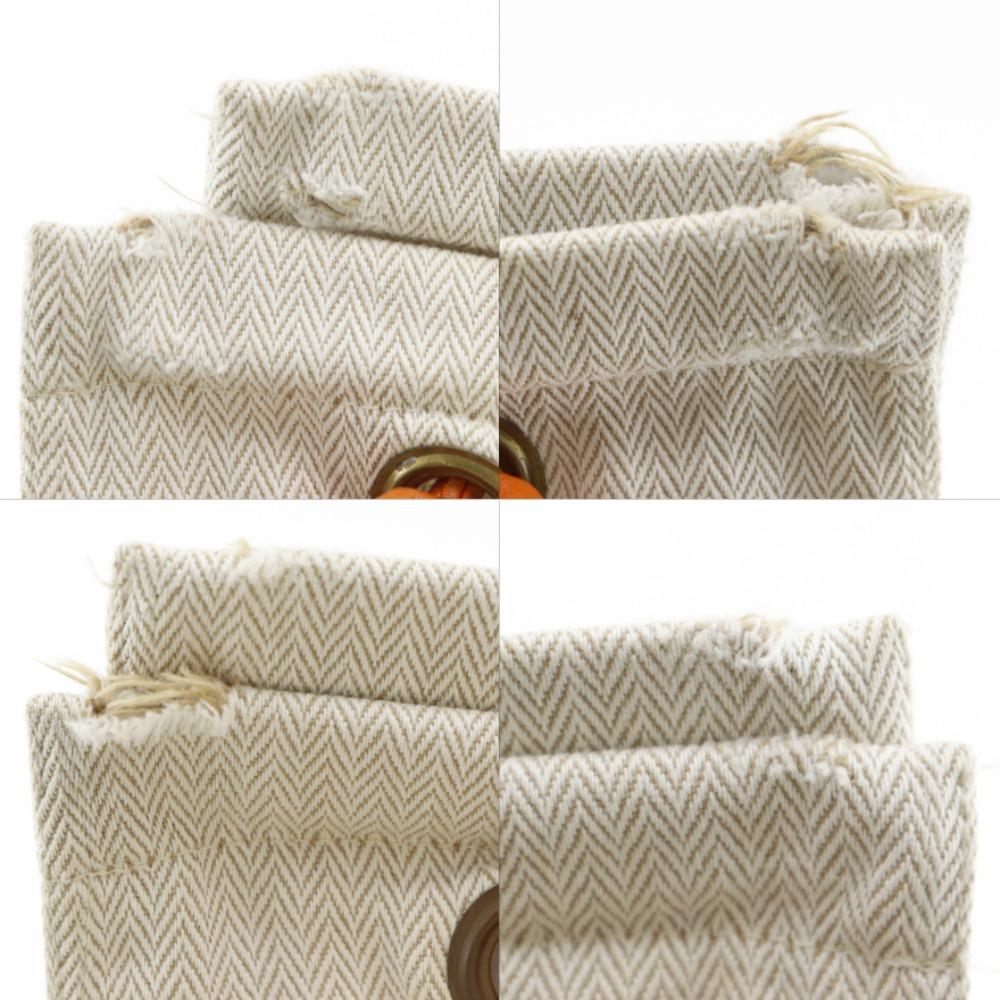 HERMES Alain GM Shoulder Bag beige/Orange Towal chevron unisex Used