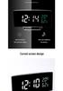 Curved LED Mirror Clock with Temperature and Humidity Display, Triple Alarm, Digital Desktop Clock for Bedroom