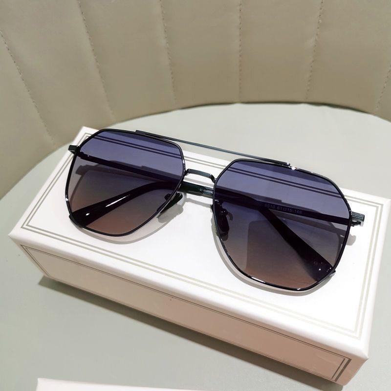 High Definition Sunglasses Men'S Gradual Change Of Color Metal Frame Sunglasses Women'S Uv Protection Sunglasses