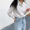 Long-sleeved Embroidered White Cotton Top for Womens Spring Clothes Updated Style Pastoral Style