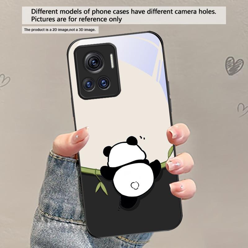 Cute and Adorable Panda For Motorola Moto Edge 20 Lite 30 Pro 40 Neo 50 Ultra G45 G54 G55 G75 G84 G85 GPlay 23 Glass Phone Case