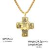 Christian Holy Spirit Cross Necklace for Men Women Engraved Religious Icon Pendant Amulet Jewelry Catholic Protection Gifts