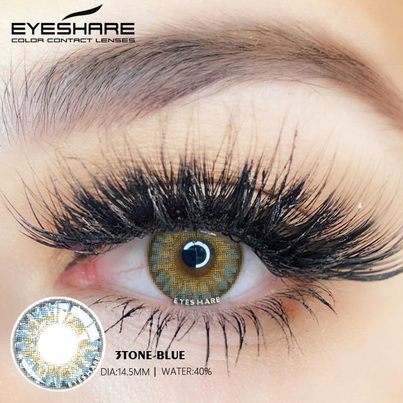 Eyeshare Lentile de contact Color Softlens 1 pereche Seria 3TONE Lentile de contact colorate Ochi Utilizare anuală Contacte cosmetice