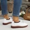 Fashion 2024 Newest Woman Flats Casual Sew Oxford Shoes Female Lace Up Leather Single Shoes Comfortable Moccasins Loafer Shoes Plus Size
