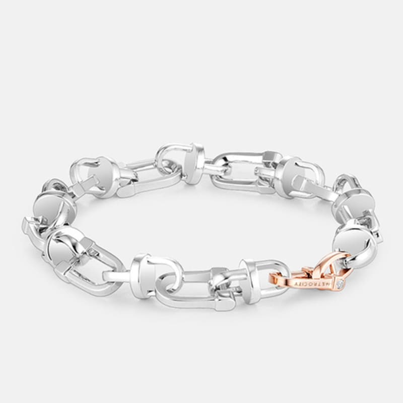 

METROCITY JEWELRY Ланковий срібний комбінований браслет A241SB2154CPA 18cm