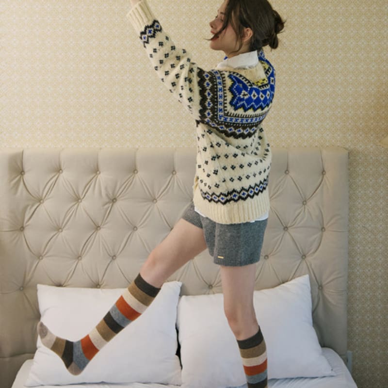 Bananasisters Indie Cashmere Wool Striped Knee Socks (2 Colors)