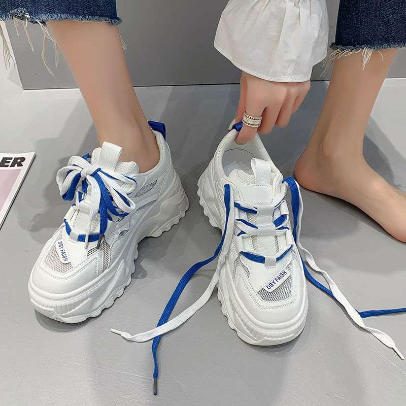 Single Mesh Dad Shoes Women's Ins Tide 2025 Summer New Thin Thick-soled Heightening Muffin Shoes Casual Sports Shoes