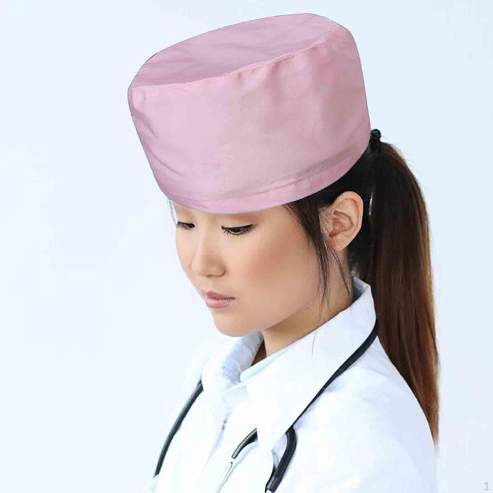 

Кепка медсестры в больнице, рабочая медсестра, подарок на день, регулируемая дышащая круглая шапка на голову Pink Thin