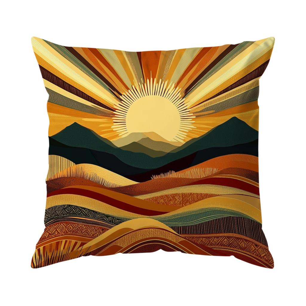 1,4 Pcs Bohemian Desert Cactus Single-Sided Printed Pillowcase Cushion Cover,Suitable For Living Room,Bedroom,Car Decoration