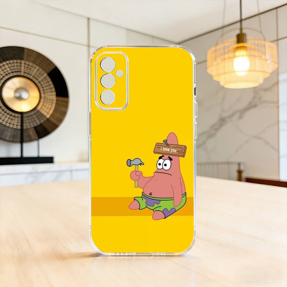 S-Sponge Funny B-Bob Animation Phone Case For SamsungA10,12,20,21S,30,31,40,50,51,52,70,71 Transparent Cover