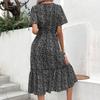Neues dünnes Sommerkleid für Damen mit schmaler Passform und Aufdruck