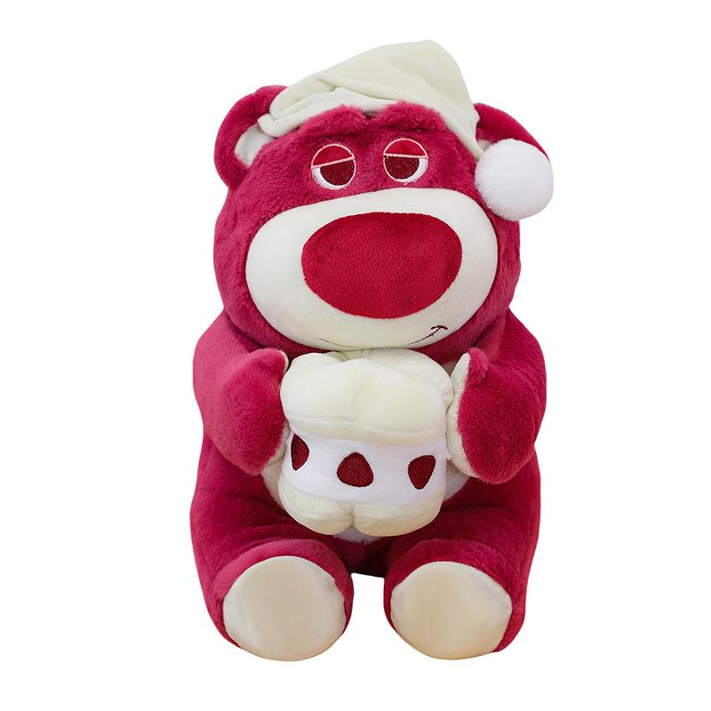 New Doll Cartoon Cake Scented Strawberry Bear Doll Plush Toy Bear Doll 30cm/0.25kg