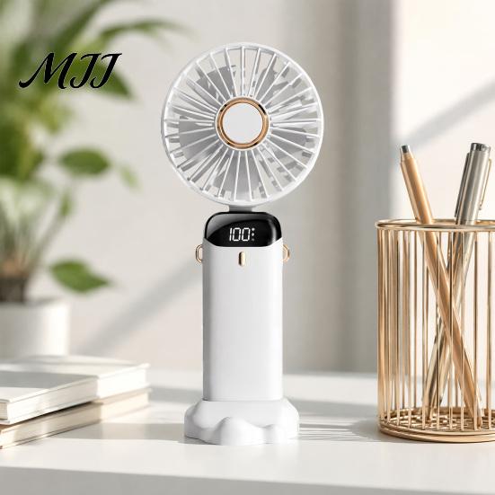 Handheld Fan for Travel Foldable Fan, Rechargeable USB Mini Desk with 5 Speed, Personal LED Display, Portable Cooling Home Office Battery