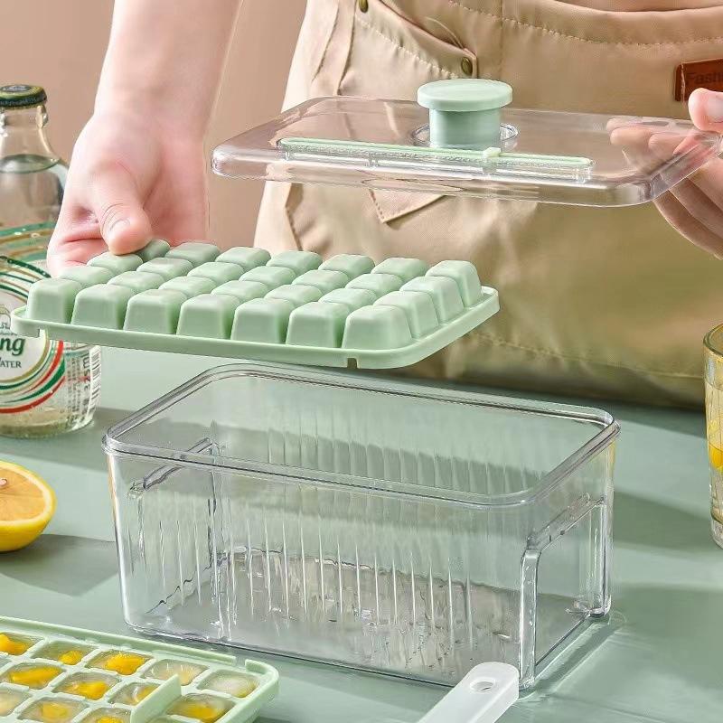 30 Grids Pressing Ice Cube Tray Block Mold Press Ice Making Mold Summer Ice Maker Tool Household Sealed Ice Maker Kitchen