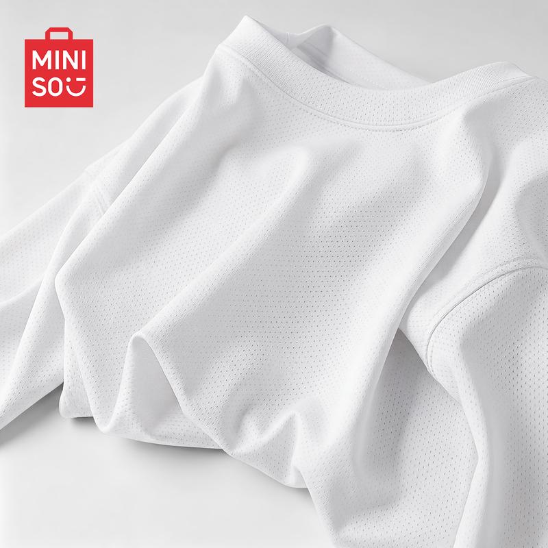 MINISO Men's Quick-Dry Ice Silk Mesh T-Shirt