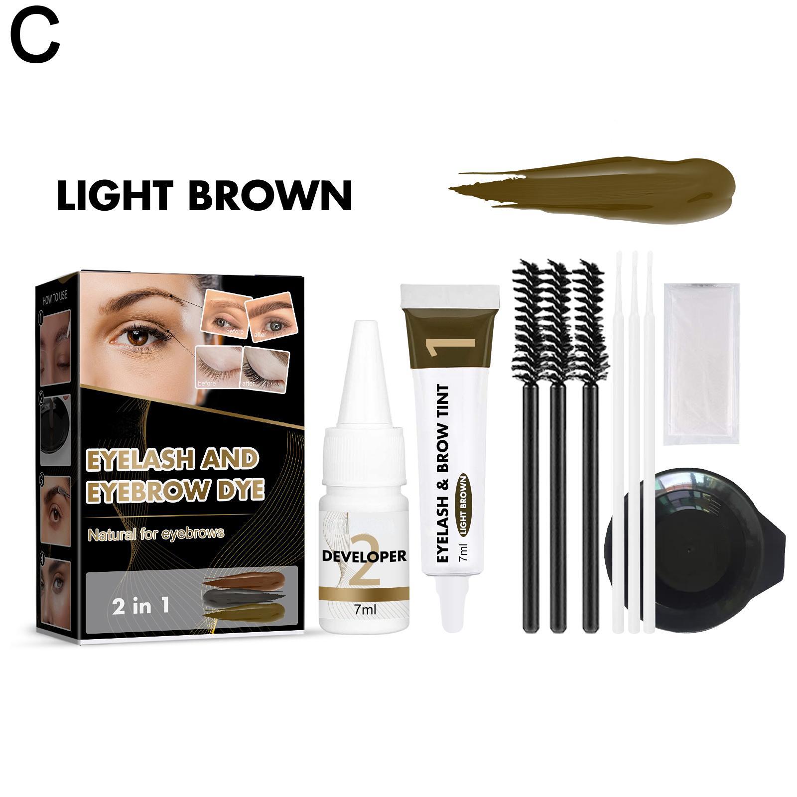 

Краска для ресниц и бровей, набор оттенков, профессиональное окрашивание ресниц, макияж глаз, лифтинг, очаровательный набор для бровей, настройка бровей светло-коричневого