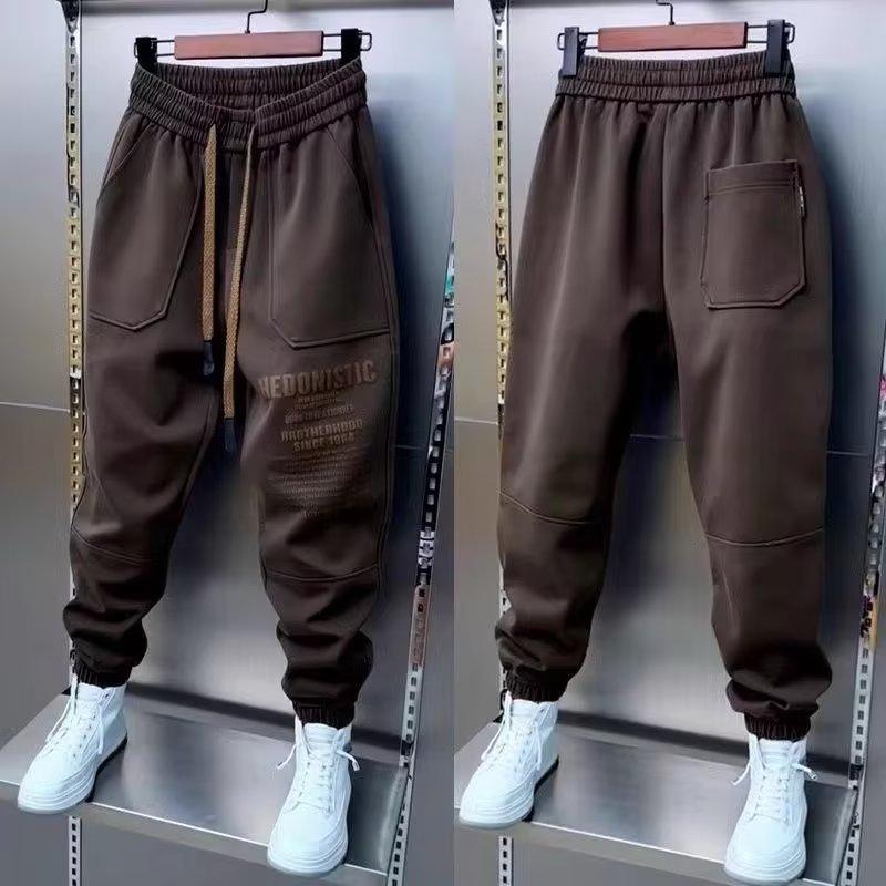 Pánské ležérní cargo kalhoty, módní kalhoty, pytlovité tepláky, sportovní kalhoty, hip hop, streetwear, Y2K, podzimní kalhoty