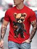 Fashion Unisexs Tactical Gun Bear Print T Shirt Cool Sunglasses Soldier Teddy Graphic Casual Streetwear Short Sleeve Tops