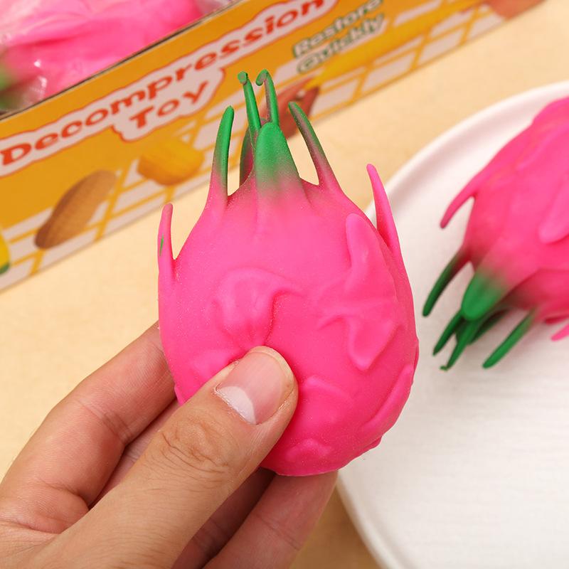 Non-Toxic Dragon Fruit Squishy Stress Reliever Simulation Slow Rising Squeeze Decompression Toy for Office Fidget