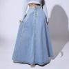 Wide Leg Jeans2025 Fashion Washed Blue Wide Leg Long Mop Sense Denim Women's Ripped Casual Pants