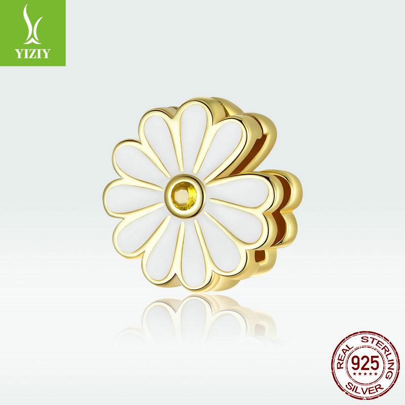 Daisy 925 Silver Gold-Plated Zircon Beaded Bracelet SCX118