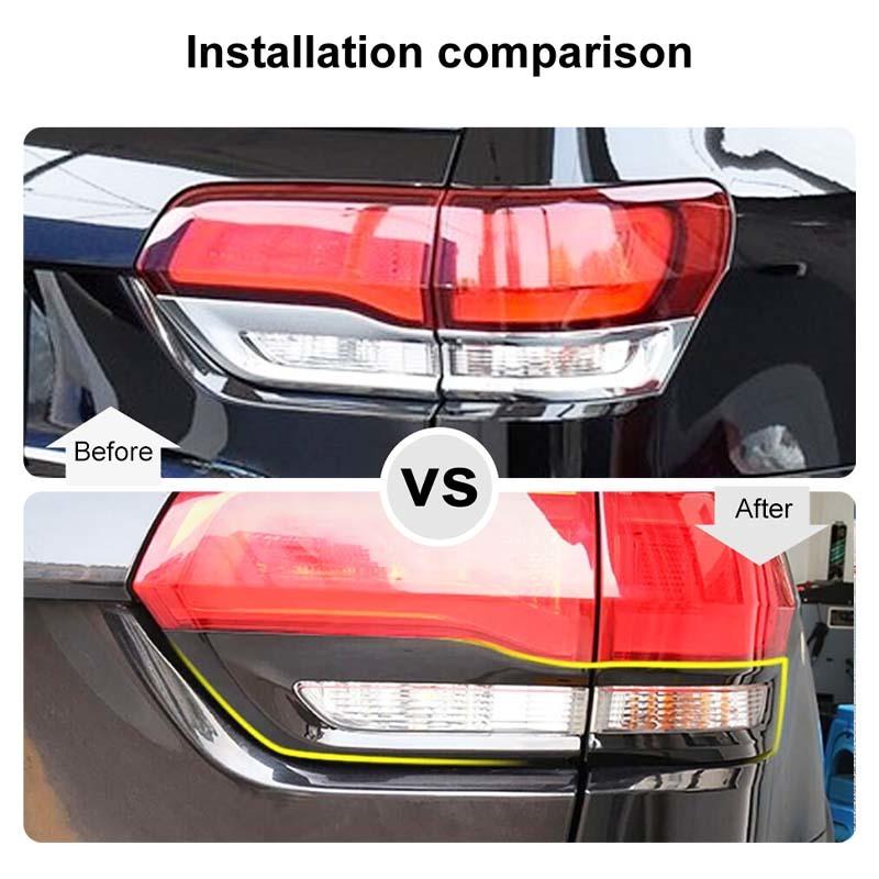 Car Front Fog Light Decoration Taillight Accessories Decorative Stickers For Jeep Grand Cherokee 2014-2017 Car Exterior Accessories, ABS Plastic