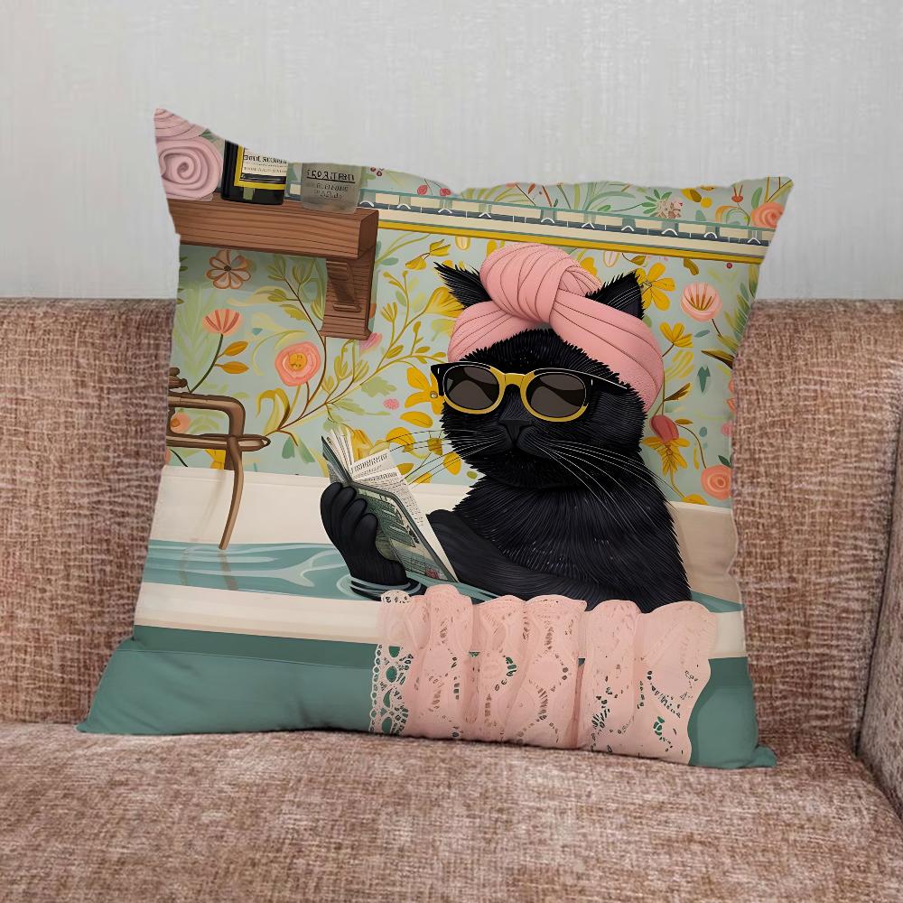 Book Creative Naughty Cat Pillow Case For Home Bedroom Car Office Decoration Living Room Sofa Cushion Cover Suitable