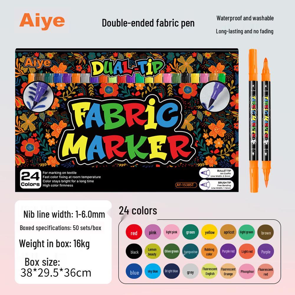 36 Fabric Markers - Washable, Non-Fading & Waterproof for Color Painting On Clothes & T-shirts
