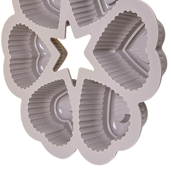 Heart Shape Silicone Cake Mold 6-Cup Non-Stick Baking Pan Soft Heat-resistant Chocolate Mold Reusable Easy Release Cake Mold for Home Kitchen DIY