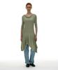 Partimento Woman Cowl Neck Asymmetrical Jersey Dress_Light Green