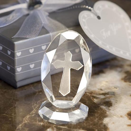Klarer Kunstkristallfigurine Transparentes Glas Glaube Ornament Ostern Weihnachten Religiöse Schreibtischdekoration Christlich Spirituell Inspirierend