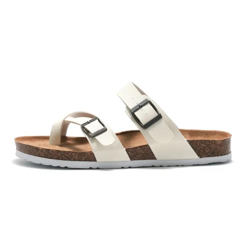 

Summer Men s Cork Slippers Fashion Men s Sandals Outdoor Couple Beach Sandals Men Shoes 36 білий