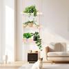 3 Pack Wooden Wall Shelf Set Floating Shelves for Bedroom Bathroom Kitchen Storage   with Rope Easy Installation Holds Wall Hanging Rack