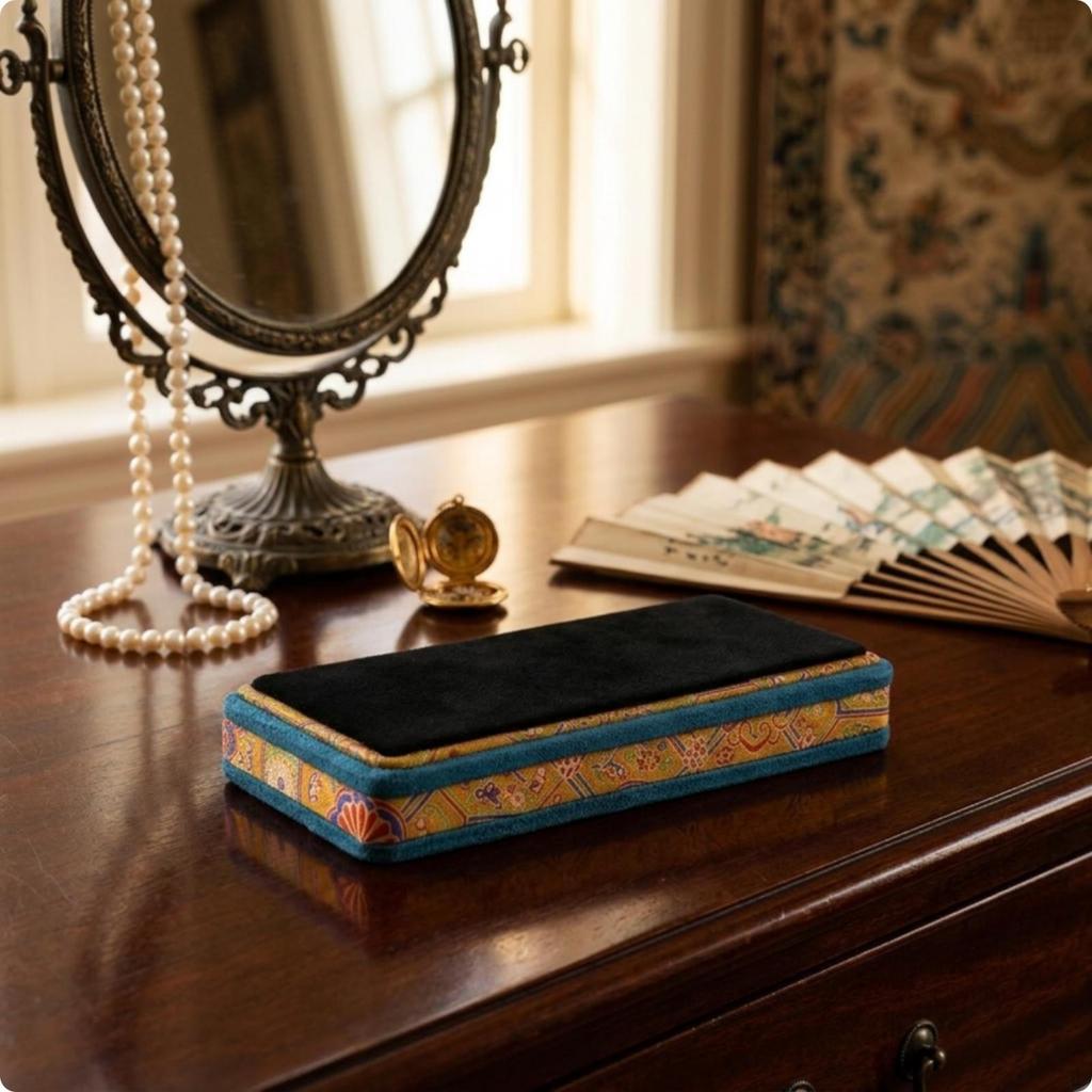 Jewelry Display Tray Velvet with Fabric Top SoftTouch for Collectors, Vanity, Dressing