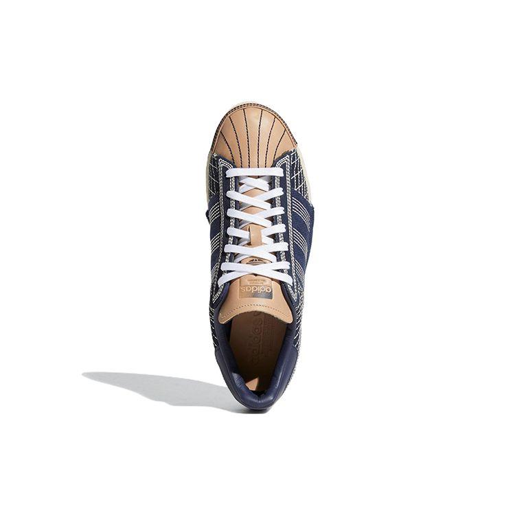 Adidas Originals Superstar 82 Sashiko Fabric Leather Classic Casual Sashiko Embroidery Durable Lightweight Low-Top Skate Shoes Unisex sneaker GW3204