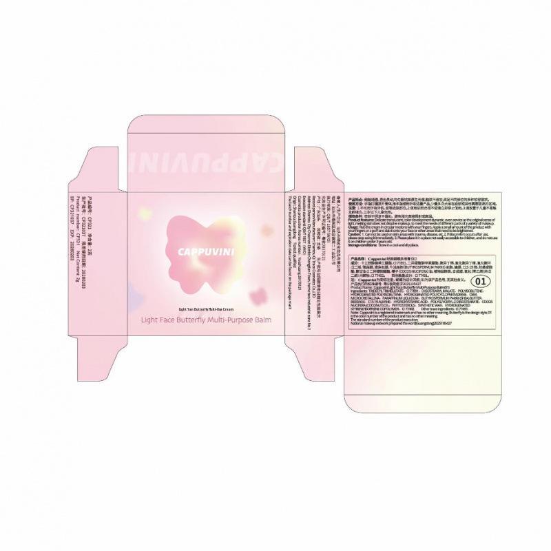 Cappuvini Butterfly Multi-Use Light-Face Cream Blush & Highlighter - Natural Matte Cosmetics for Students