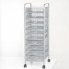 Movable Wrought Iron A4-9(10) Trolley Storage Organizer Shelf for Files, Books, and Kitchen Items