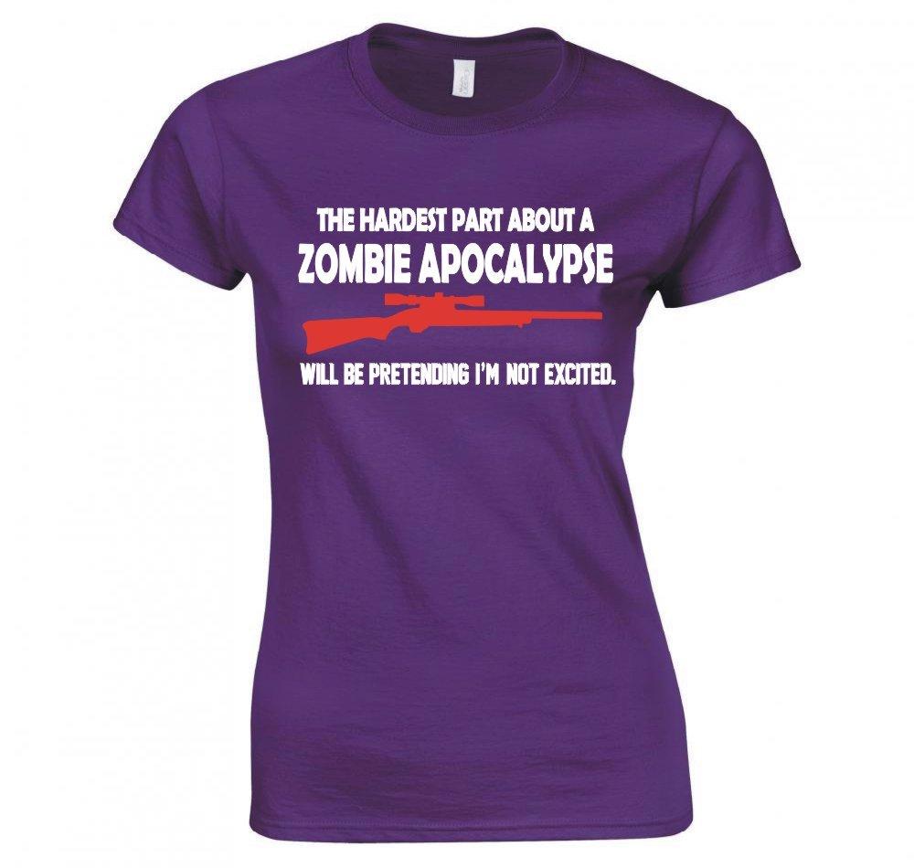 Zombie Apocalypse Pretending Im Not Excited Ladies TShirt New